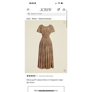 NWT J Crew Elena puff sleeve dress